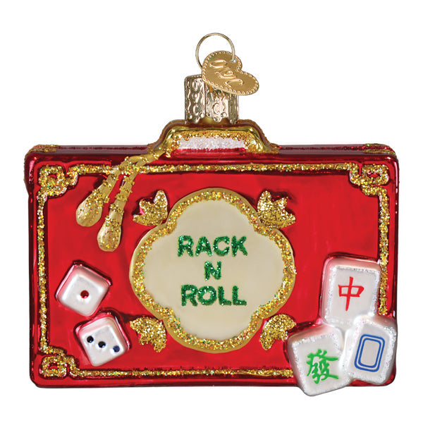 Rack and Roll Mahjong Glass Ornament